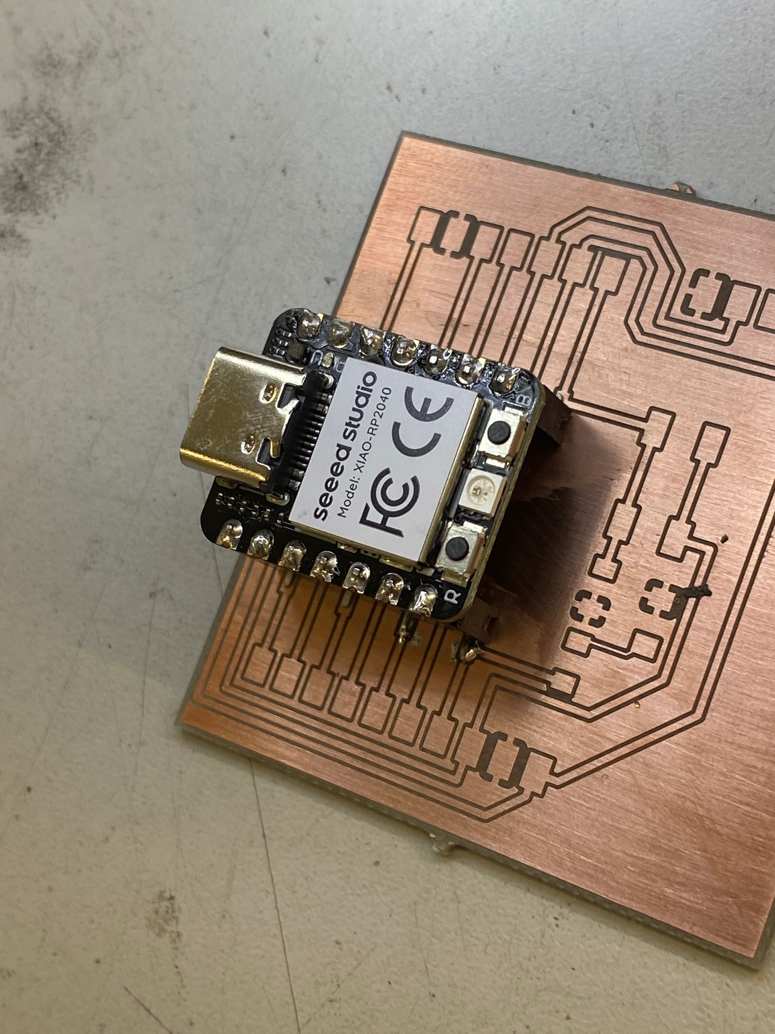 Soldered microcontroller