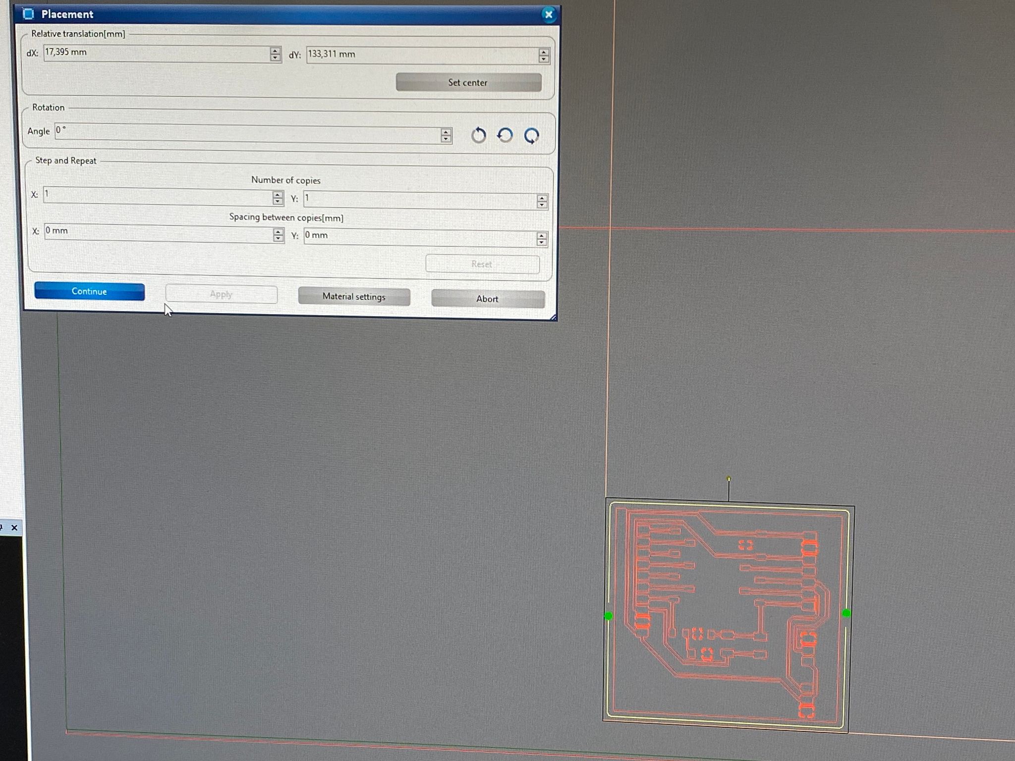 The position for my circuit board