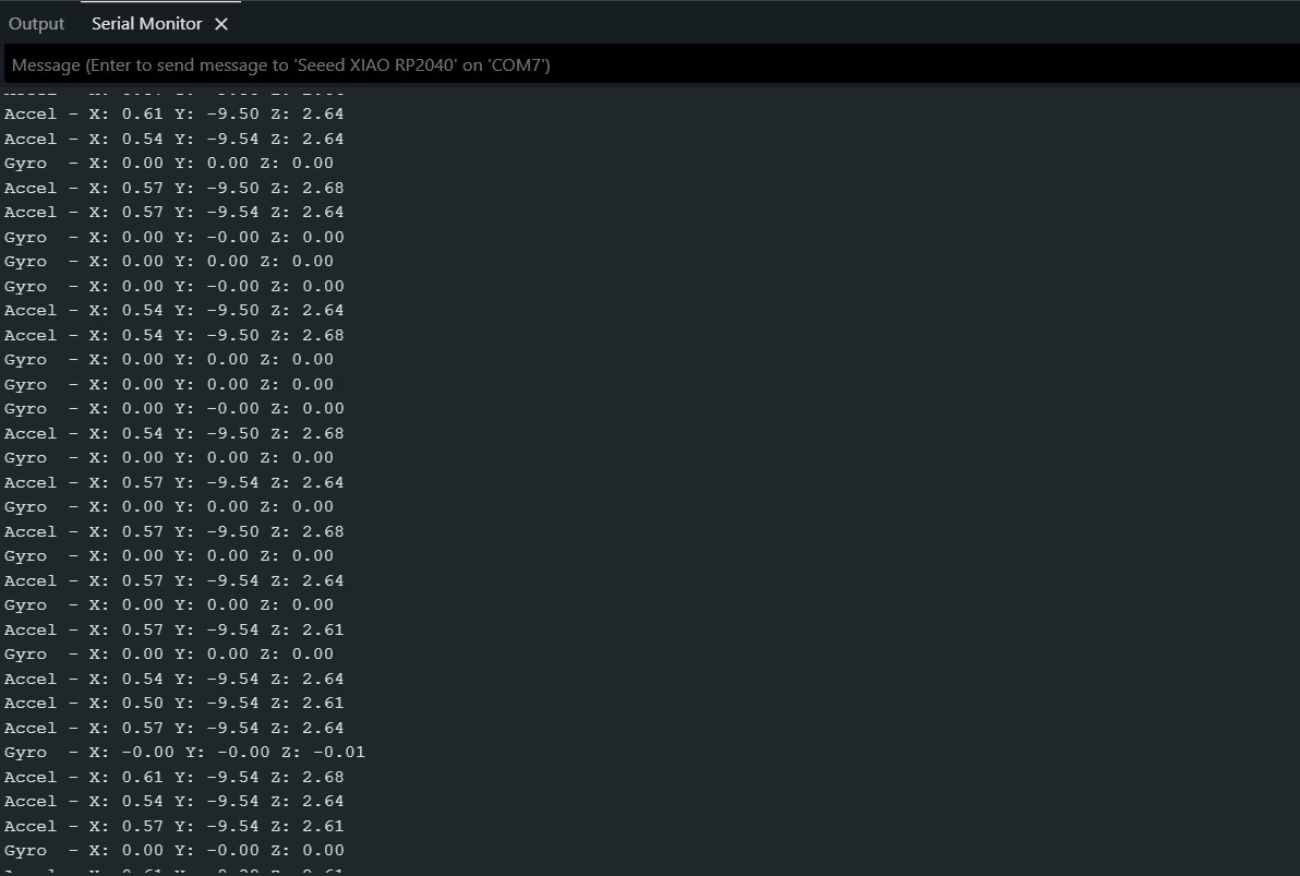 Accelerometer and Gyroscope output