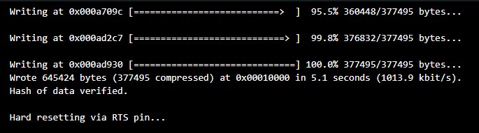 Compilation terminal output